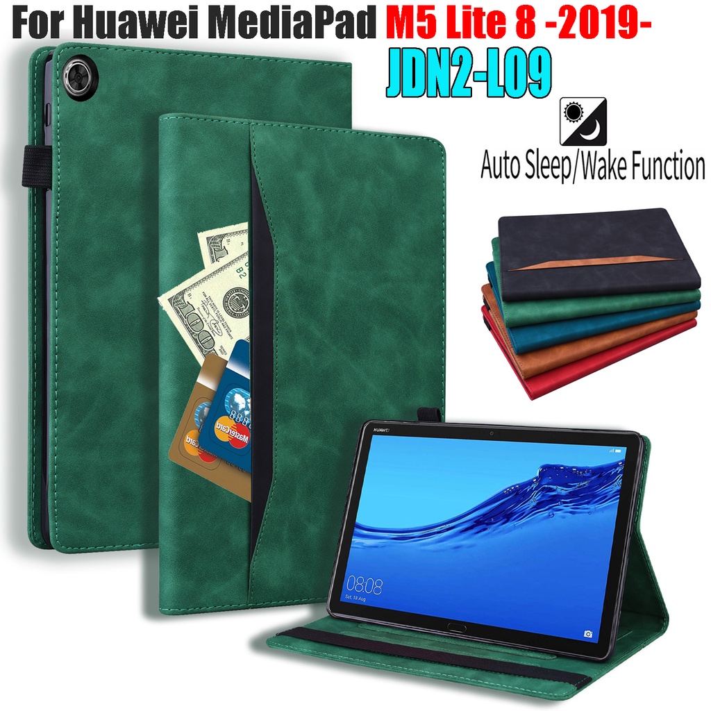 Huawei Mediapad M5 Lite 8 Jdn2-L09 2019 8.0 นิ้ว เคสแท็บเล็ต สไตล์ธุรกิจ หนัง Pu ฝาพับ เคส
