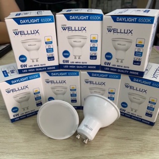 หลอด LED 6w  mr16  GU 10 ขายแพ็คคู่  WELLUX แสงขาว/แสงวอร์ม