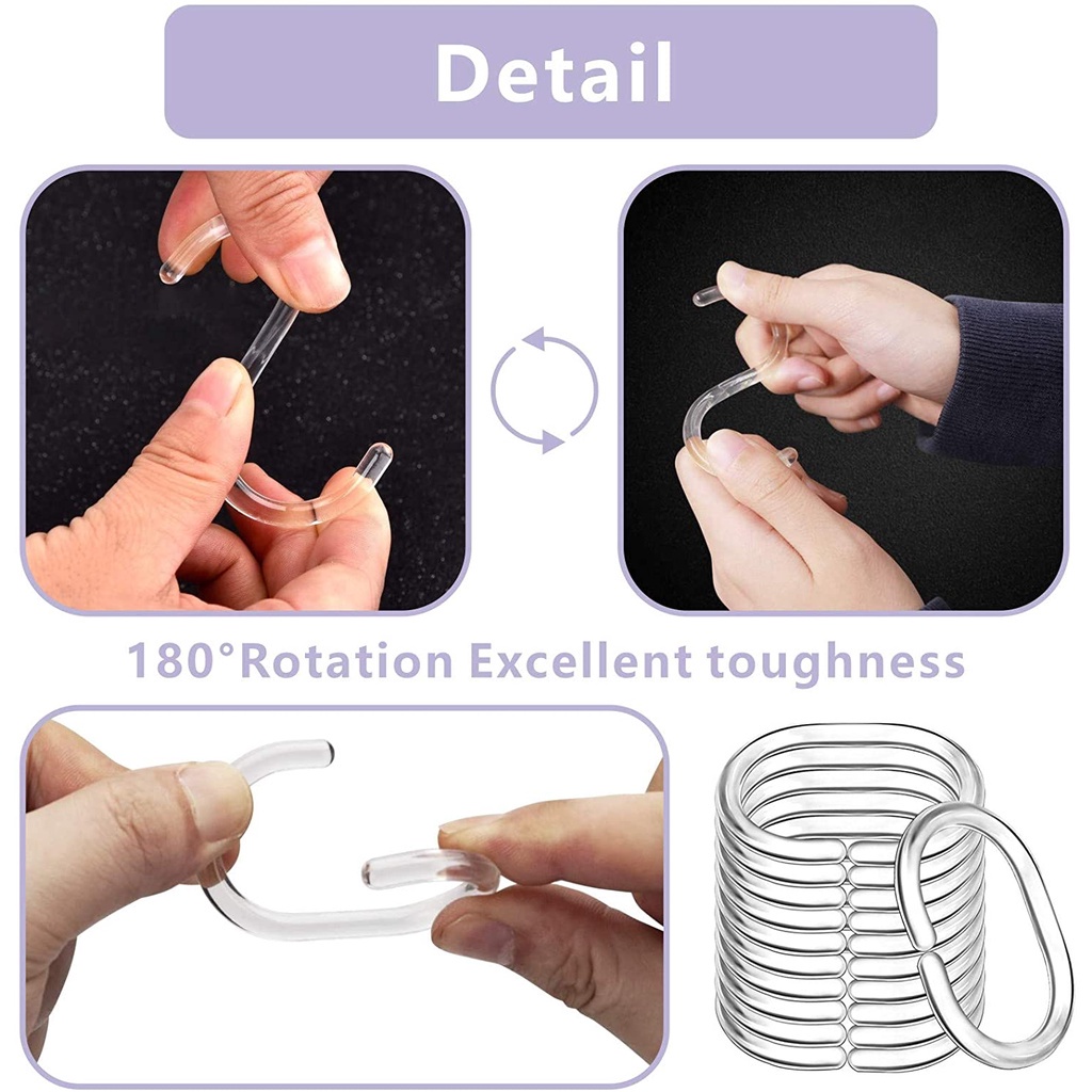 แนะนำ ผ้าม่าน 12 ชิ้น / เซต ตะขอแขวนผ้าม่านอาบน้ํา รูปตัว C แบบใส หมุนได้ / ราวแขวนผ้าม่านอาบน้ํา คลิปแหวน สําหรับห้องน้ํา
 ราคาพิเศษ มีเก็บเงินปลายทาง