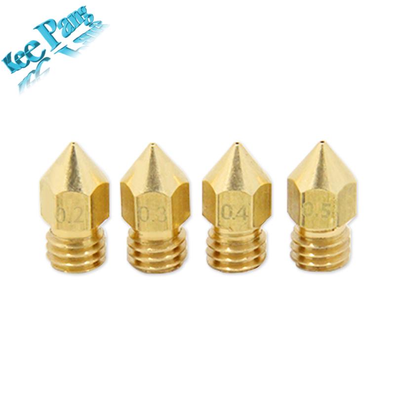 MK7 MK8 Nozzle 0.4mm 0.3mm 0.2mm 0.5mm Copper 3D Printers Parts Extruder Threaded 1.75mm 3.0mm Filament Head Brass