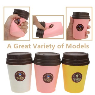 ของเล่นบีบ squishy รูปทรงถ้วยกาแฟ 11 เซนติเมตรของเล่นบําบัดความเครียด