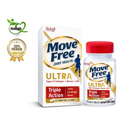 Schiff Move Free Ultra ของแท้ 75 เม็ด ( Movefree Ultra ) Joint Health Triple Action เม็ดเล็ก ได้ผลดีเหมือน Glucosamine
