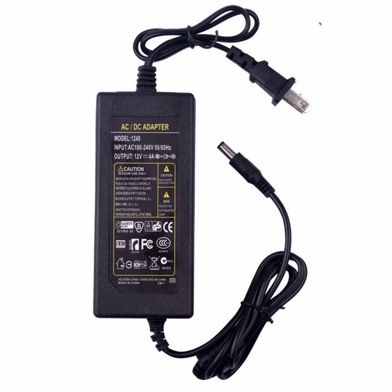 คุณภาพสูง Power Converter Adapter (อะแดปเตอร์) 12V 5A Transformer สำหรับกล้องวงจรปิดหรืออุปกรณ์อิเล็กทรอนิกส์,สายยาว 90