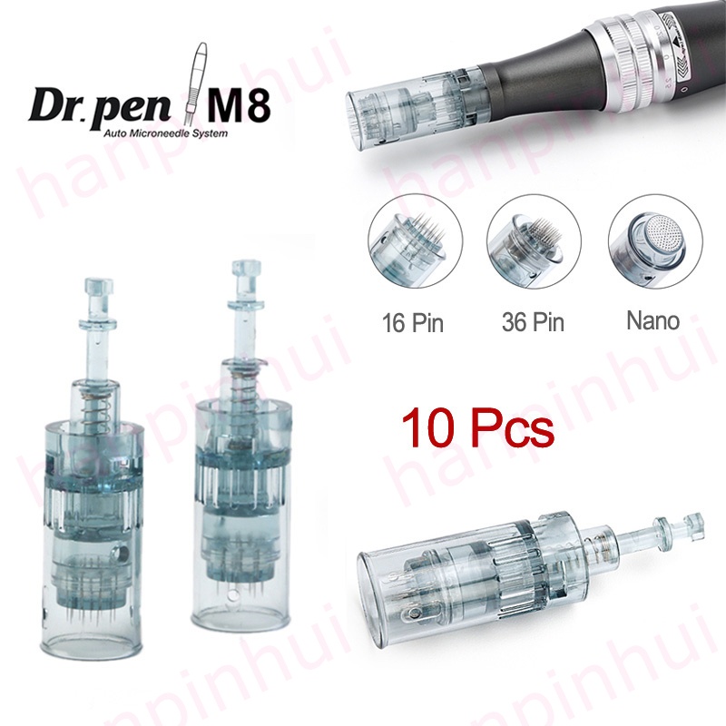 10 ชิ ้ น Dr Pen M8 ตลับหมึก 16/36/round nano สําหรับ Dr.pen M8 Face และ Hair Skin Care