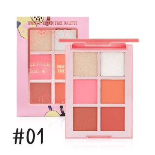 HF5054  SIVANNA COLORS SWEETY KITTEN FACE PALLETTE : บลัชออน พาเลทท์ 6 สี