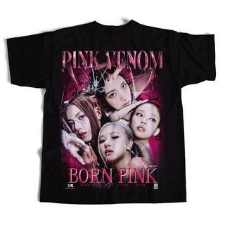 ราคาถูกBest Selling High Quality Cotton T-Shirts Universal Size Black Pink [Pink Venom] Bootleg Shirt Cotto S-5XL