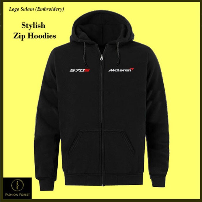 Zipper Hoodie Jacket McLaren 570S Twin Classic Sportswear Streetwear Sulam - เย็บปักถักร้อย FKLFKL