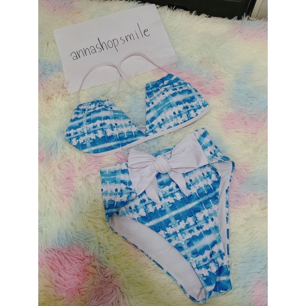 บิกินี่ สีฟ้าคราม เอาไป 60 บาทพอ (ไซร์ S) มือ 1 น่ารัก💋❤️ ซื้อมาไม่ได้ใส่
