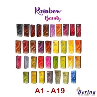 Berina (เบอร์A1-A19) สีย้อมผมเบอริน่า ครีมเปลี่ยนสีผม  มีครบทั้ง 47 สี 60 g.