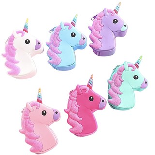 กระเป๋าใส่เหรียญซิลิโคนยูนิคอร์น Unicorn mini silicone pouch with zipper closure