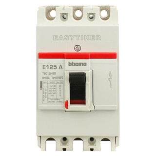 เมนเบรกเกอร์ เมนเบรกเกอร์กันไฟรั่ว/ไฟดูด MCCB B-TICINO E125 3P 60A THERMAL MAGNETIC MCCB B-TICINO E125 MCCB-3P 60A
