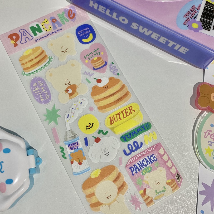 Pancake maison sticker สติกเกอร์ขอบใส ไซส์ 8.6x21cm | Stickwithme4ev