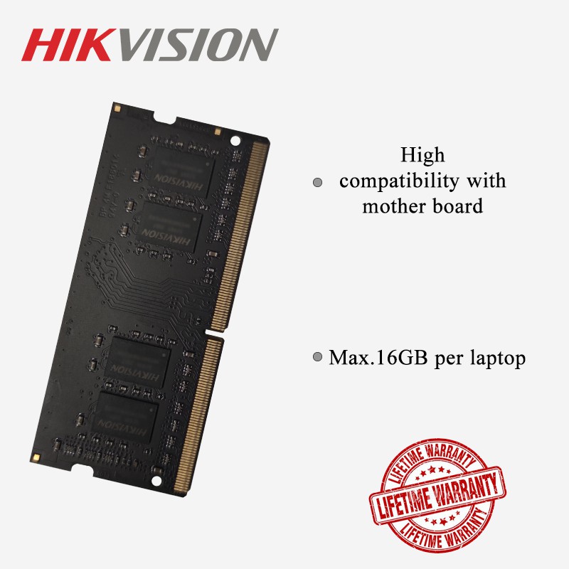 4GB 8GB DDR3 1600MHz DDR4 2666MHz การรับประกันตลอดการใช้งาน RAM SODIMM Laptop (แรมโน้ตบุ๊ค) HIKVISION ประกันต