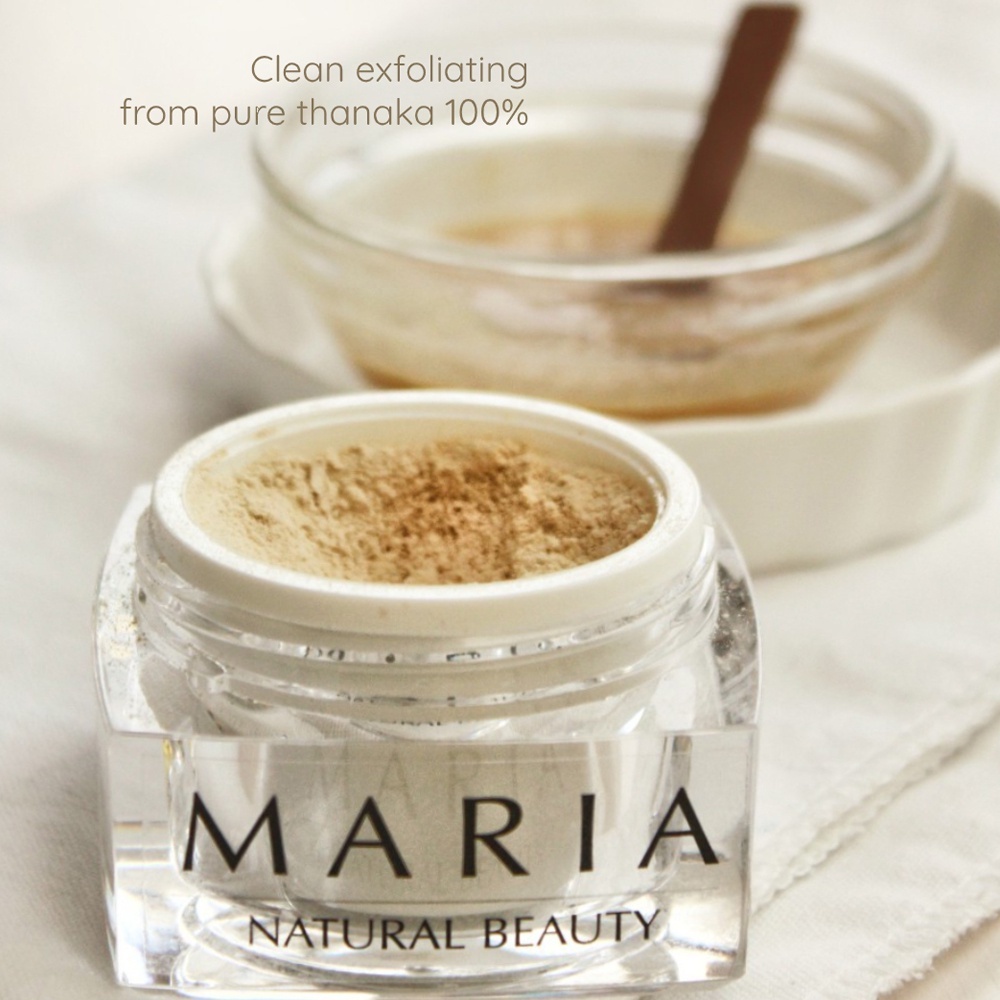 Organic Pavilion Maria ทานาคา ผงมาส์กหน้าและสครับ Thanaka Mask & Scrub Powder 100% (30g)