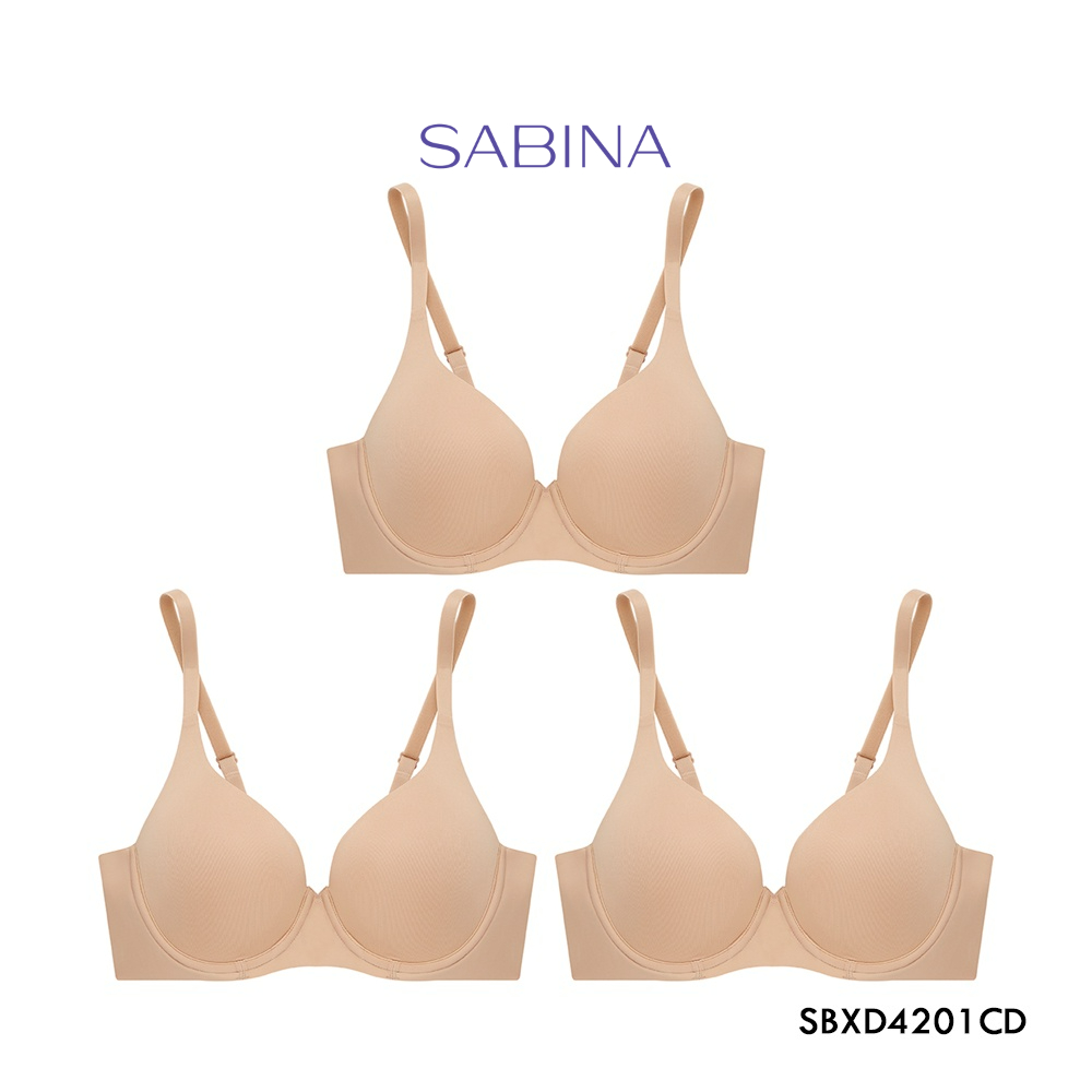 Sabina เสื้อชั้นใน มีโครง (Set 3 ชิ้น) Seamless Fit รุ่น Perfect Bra  รหัส SBXD4201CD สีเนื้อเข้ม