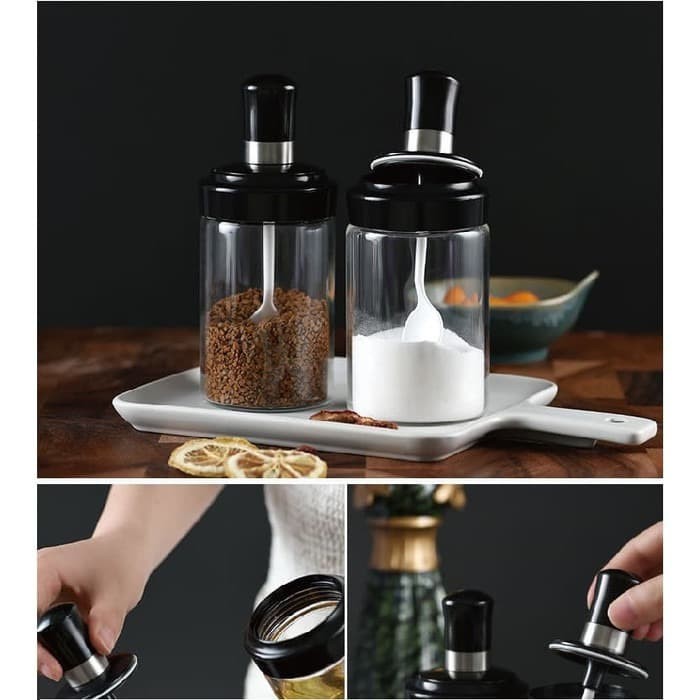 Ht-garin SUGAR PLACE WITH SPOON - SUGAR CONTAINER - SPICE JAR