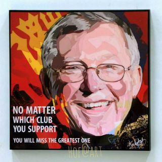 Sir Alex Ferguson #1 รูปภาพ​ติดผนัง อเล็กซ์ เฟอร์กูสัน pop art ผีแดง แมนยู ฟุตบอล​ กรอบรูป แต่งบ้าน ของขวัญ