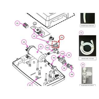 อะไหล่แท้เมนบอร์ดเครื่องทำน้ำอุ่นElectrolux/5PCAME095ELCA-J0 ตำเเน่งที่ E2