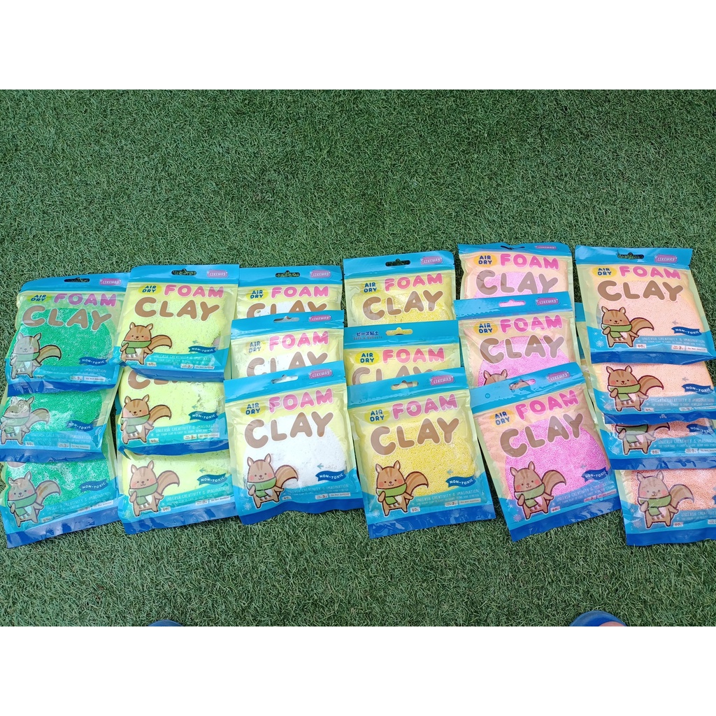 โฟมปั้น foam clay air dry ดินโฟมปั้น / ทราย NoN Toxic 60 g Shopee