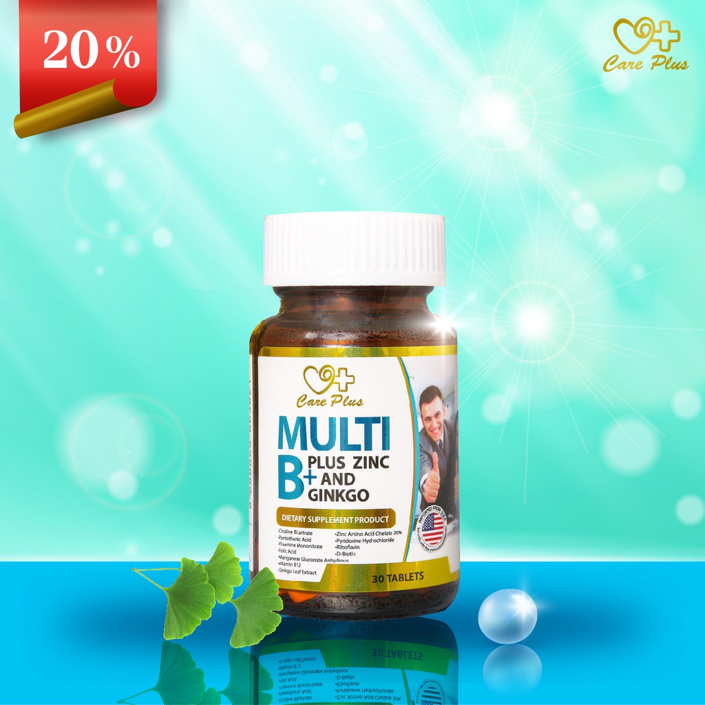 Care Plus Multi B Plus Zinc and Ginkgo 30 tables