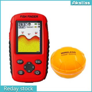 AKS Rechargeable Wireless Fish Finder Echo Sounder Alarm Fishing 200M Depth Sonar Fishfinder For Lake/Sea Fishing