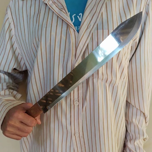 มีดผ่าแตงโม Kiwi ใบมีดยาวพิเศษ 12 นิ้วทำด้วยสแตนเลสด้ามไม้ มีดทำครัว เชฟ Water-Melon Chop Knife Kiwi