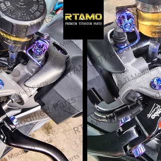 RTAMO ตัวยึดไทเทเนียมอัลลอย Brembo ROSSI RCB Adelin 100%  *คู่* ประสิทธิภาพสูง ตัวยึดปั๊มเบรค พร้อมสลักเกลียว