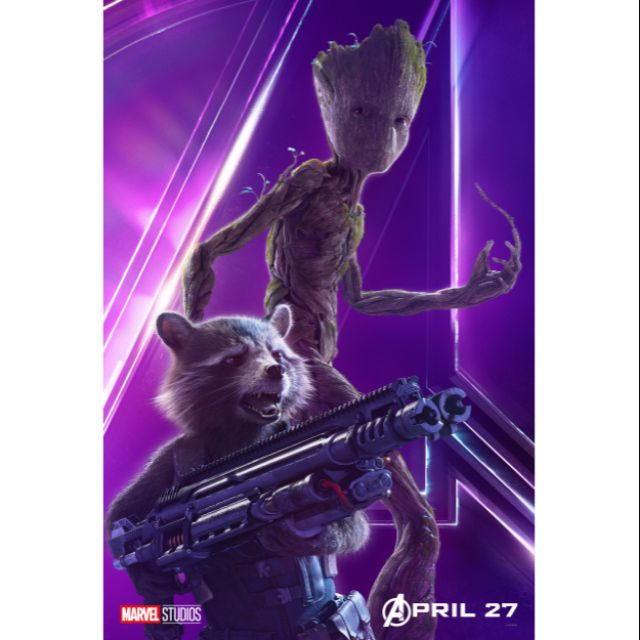 Poster Avenger marvel infinity ward (Groot&amp;Rocket)