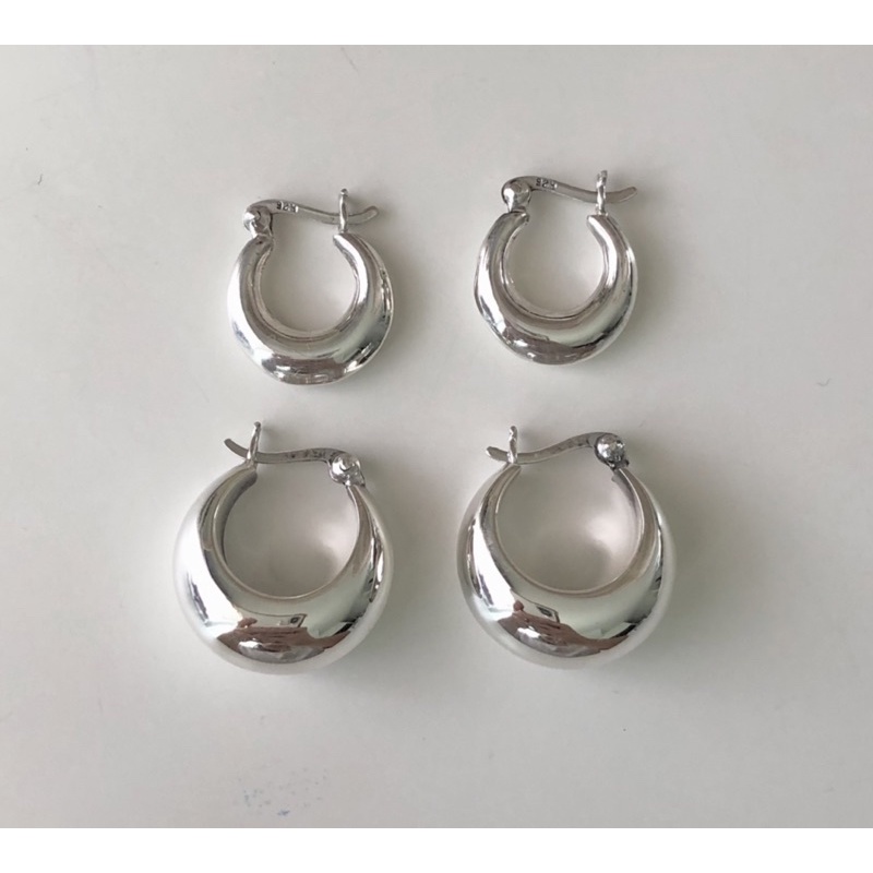 ( โค้ด DMEBK ลด 120.-) Winterwinter : silver925 jewelry ต่างหูห่วงเงินแท้