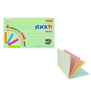 เมจิกโน๊ตคละสี Stickn ขนาด3x5 มีเส้น (100แผ่น)