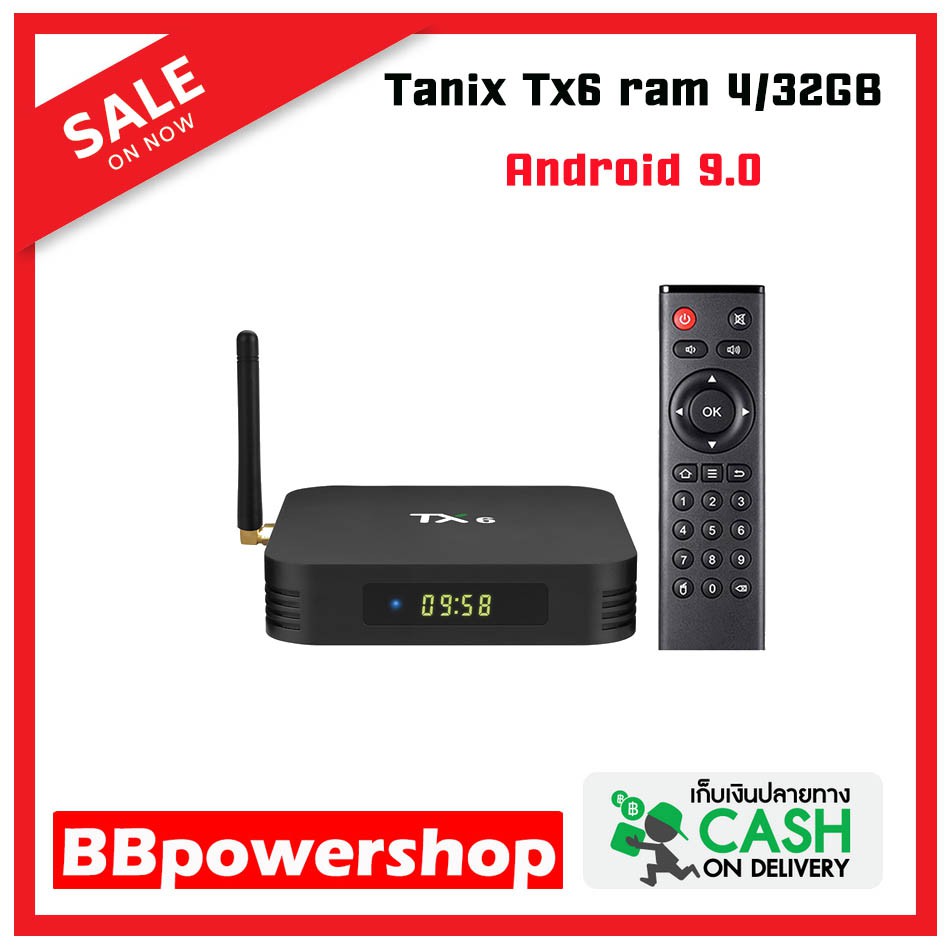 กล่องแอนดรอย 4K FullHD กล่องสมาร์ททีวี Anrdroid box รุ่น Tanix Tx6 ram 4/32GB Anrdroid 9.0  ฟรีแอพฯ ดูหนัง ดูทีวีจัดเต็ม