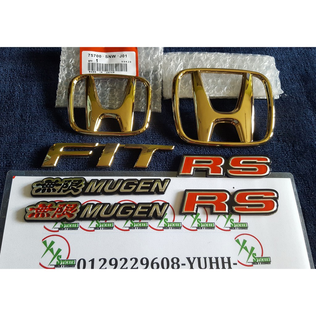 HONDA RS LOGO JAZZ Fit GK GK5 2014 - 2019 HONDA CITY FACELIFT EMBLEM LOGO H GOLD 2017 - 2021 Honda J