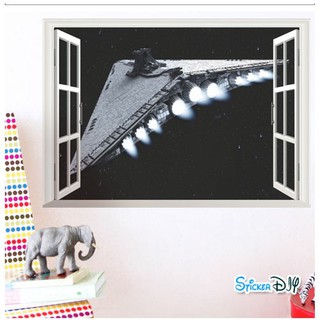 Wall Sticker สติ๊กเกอร์ติดผนัง 3D Star Wars สไตล์A (กว้าง70cm.xสูง50cm.)