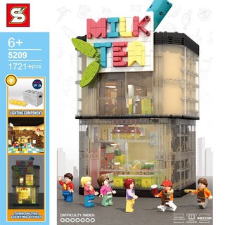 ตัวต่อเลโก้ ร้านชานม Milk Tea  NO.5209 1721 PCS+