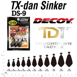 DECOY DS-9 TX-DAN SINKER ตะกั่วถ่วงเหยื่อดรอปชอต ญี่ปุ่นแท้ 100%