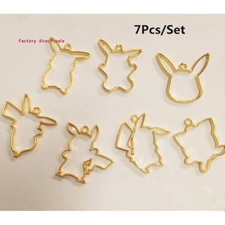 จี้พวงกุญแจรูป pikachu bezel น่ารัก 7 ชิ้น/เซ็ท