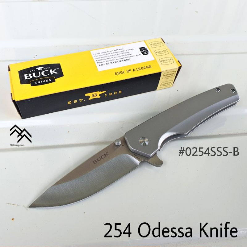 มีด BUCK แท้ รุ่น Odessa มีด Framelock ด้าม STAINLESS แข็งแรง เปิดใช้งานอย่างรวดเร็ว ดีไซน์สวยทันสมัย