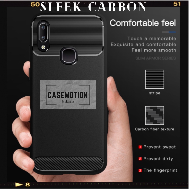 SAMSUNG ซัมซุง เจ2 ไพร์ม เจ4. เจ4 พลัส. เจ6. เจ6 พลัส. J8 2018 เคสโทรศัพท์แฟชั่น Slick Carbon Fiber