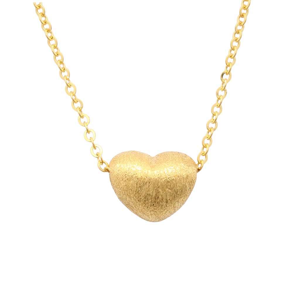 Taka jewellery จี้หัวใจทองคำแท้999พร้อมโซ่ทอง9K