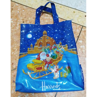 กระเป๋าแฮรอท Harrods ไซส์กลางระเป๋า ลายซานตาคลอส