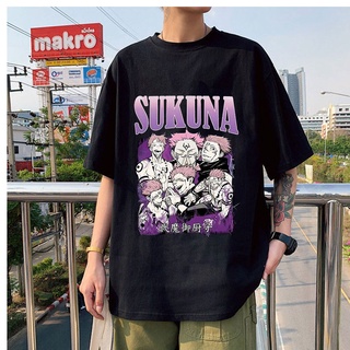 เสื้อยืดผ้าฝ้ายคอกลมพิมพ์ลาย Jujutsu Kaisen Ryomen Sukuna แฟชั่นผู้ชาย vVH7