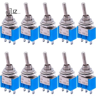 10Pcs SPDT Mini Toggle Switch 3-Pin 2 Position ON/ON Miniature Toggle