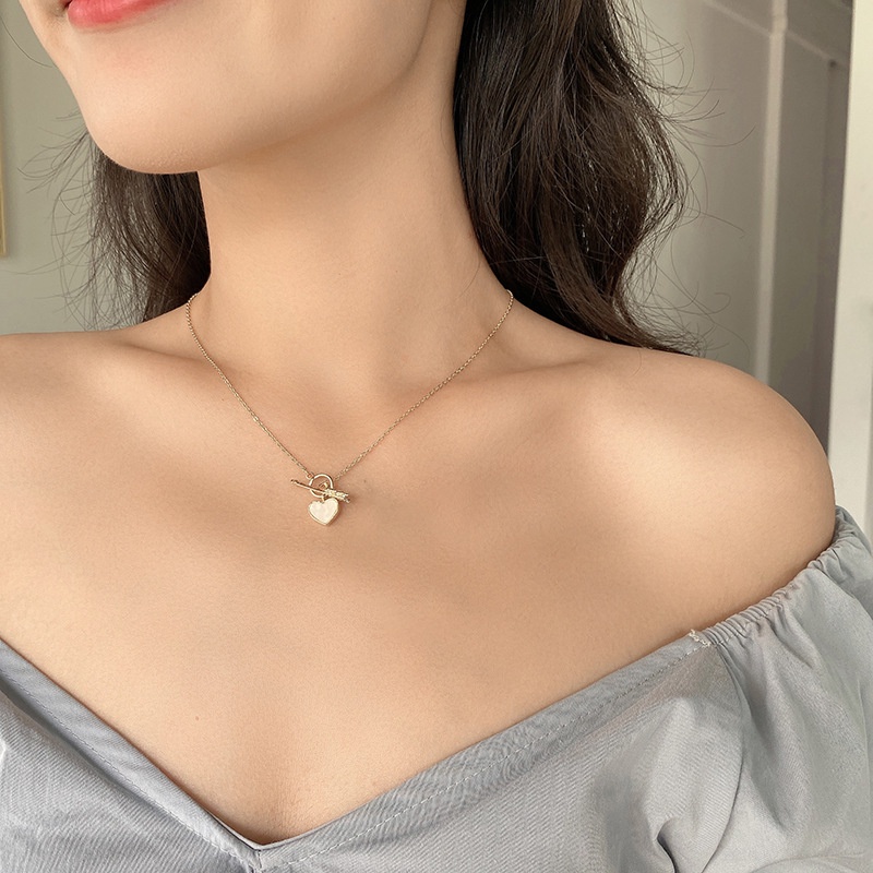 เครื่องประดับ สร้อยคอ สายโซ่ จี้รูปลูกศรหัวใจ แบบสร้างสรรค์ แฟชั่นสไตล์เกาหลี สําหรับผู้หญิง