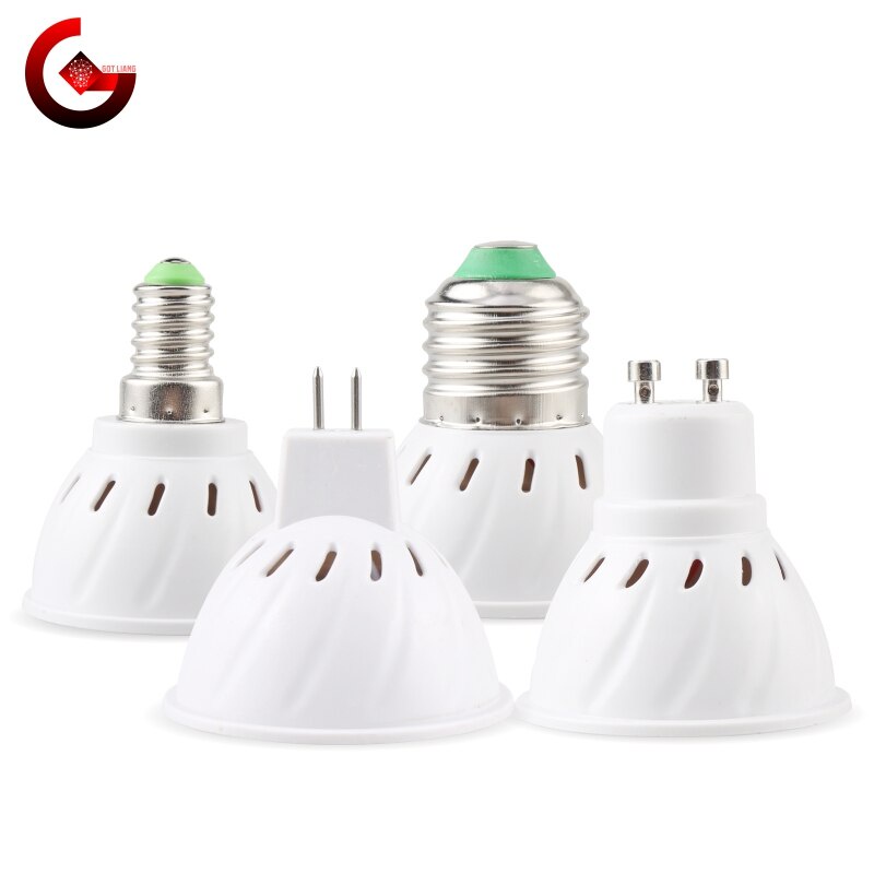 Got Liang MR16 GU10 E27 E14 หลอดไฟสปอตไลท์ LED 220V 48 60 80 LED 2835 SMD สีขาวอบอุ่น
