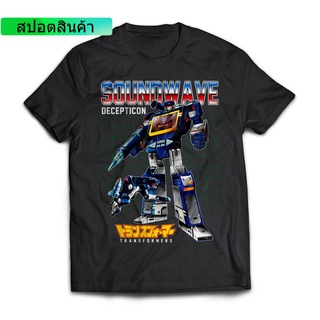 แฟชั่น เสื้อยืดแขนสั้นลําลอง ผ้าฝ้าย 100% พิมพ์ลายกราฟฟิค Soundwave Transformers สําหรับผู้ชาย