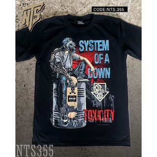 NTS 355 SOAD SYSTEM OF A DOWN เสื้อยืด เสื้อวง สกรีนลายอย่างดี ผ้าหนานุ่ม ไม่หดไม่ย้วย มาตราฐาน NTS T SHIRT S M L XL XXL