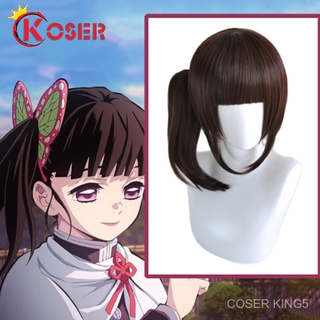 อนิเมะครับ Demon Slayer Kimetsu no Yaiba คานาโอะ Tsuyuri Kanawo Kanao ชุดคอสเพลย์ Ponytail Wig วิก ผม ดาบพิฆาตอสูร Cospl