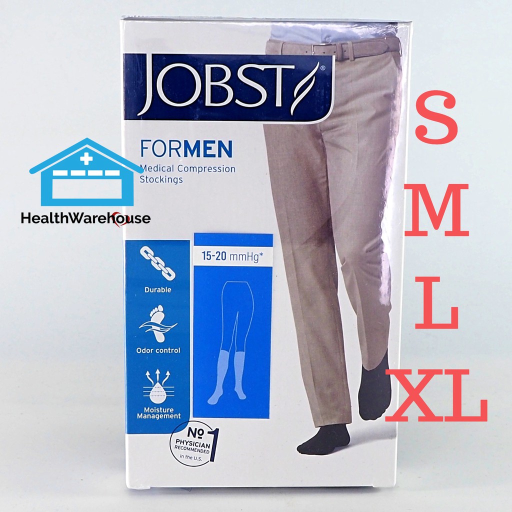 Jobst For Men Knee ถุงน่องชาย ลดเส้นเลือดขอด 15-20 mm, 20-30 mm Size S, M, L, XL
