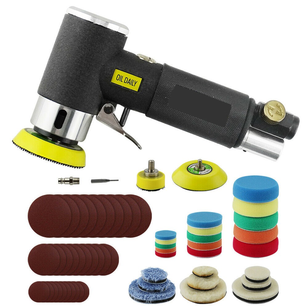 1 2 3 Mini Air Sander Dual Action สุ่ม Air Orbital Sander เครื่องขัด Pneumatic Sander ขัดเครื่องมือ Air มุมขัด