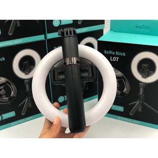 Selfie Stick L07 ไฟไลฟ์สดแบบพกพาง่ายสะดวก พร้อมขาตั้งโต๊ะ ไม้เซลฟี่และรีโมทบลูทูธในตัว